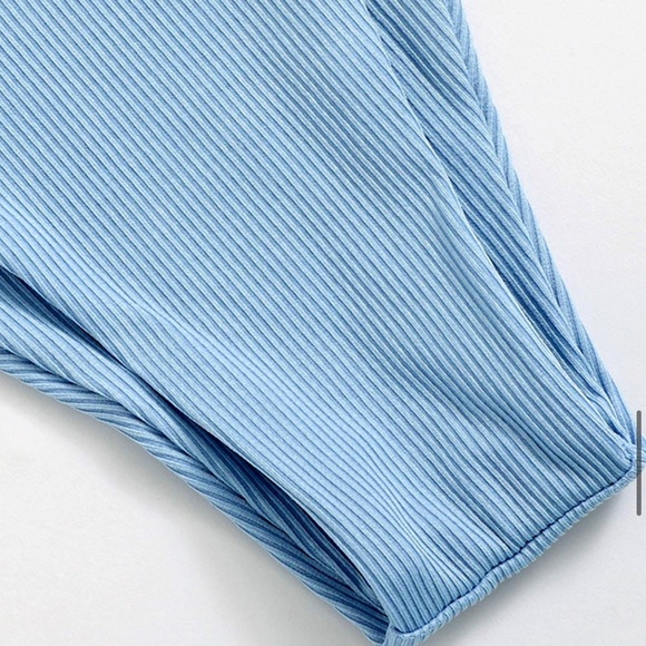 Light Blue Ribbed Bikini - Picture 5 of 5